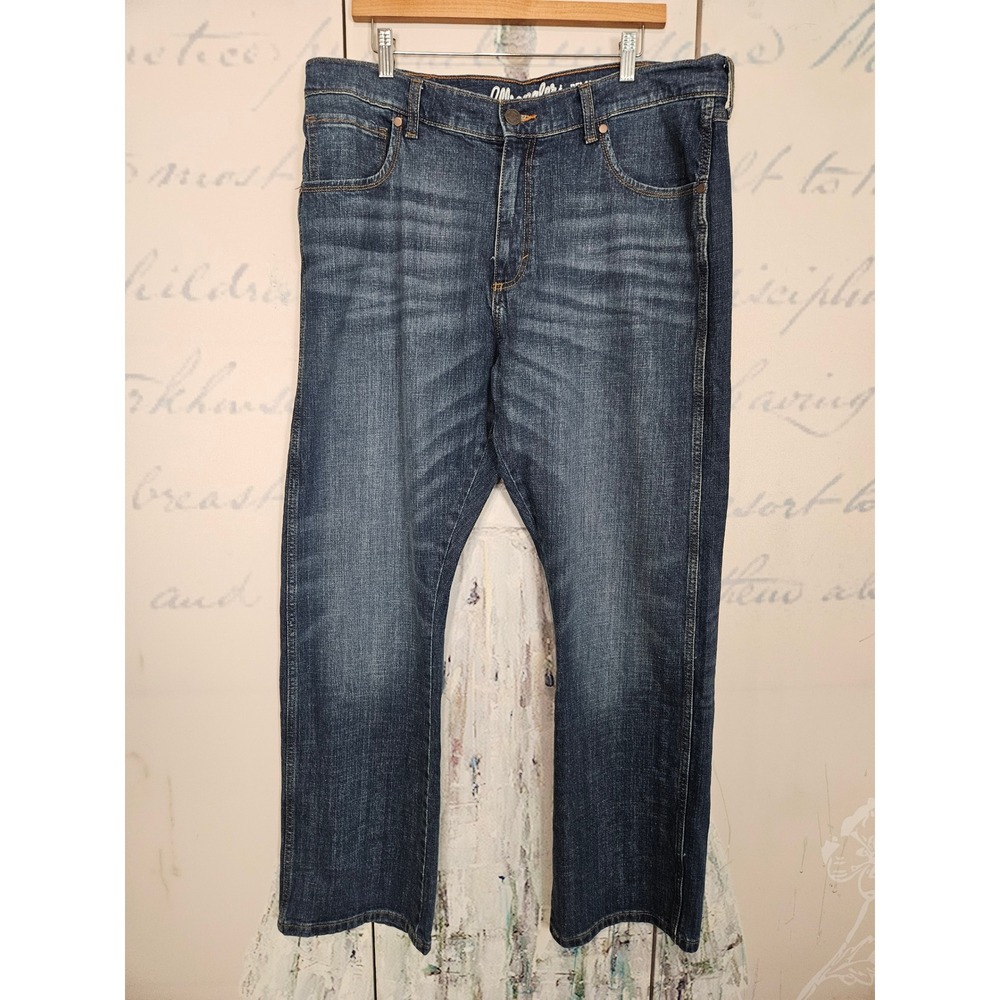 Wrangler Retro Jeans 36x32 Dark Wash Relaxed Bootcut Blue Denim 10WRT20JH